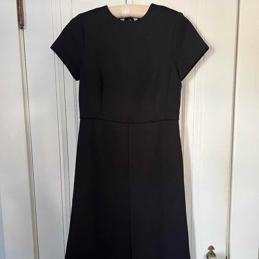 Ann Taylor Black Dress -The Midi Flare Dress in Double Knit